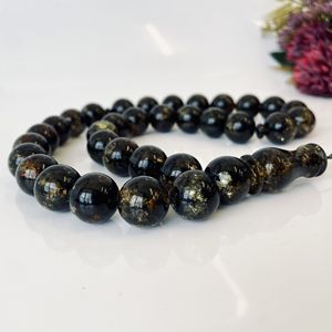 Perles de prière en ambre vert noir, ambre baltique naturel, 16 mm, 33 perles - Product Image 3