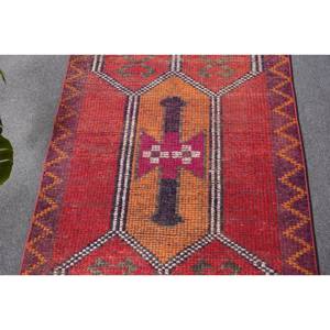 พรมปูพื้นตุรกีขนาดใหญ่2.9 x 10.1ft สีส้มแบนผ้ายางปอกระเจาสำหรับวัยรุ่นเย็บปะติดลวดลายสำหรับโถงทางเดิน - Product Image 5