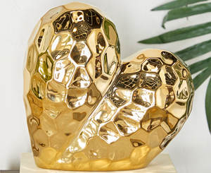 Stunning <b>Heart</b>-<b>Shaped</b> Metal Sculpture Modern Luxury Centerpiece to Add Elegance and Love to Home Decor - Product Image 1