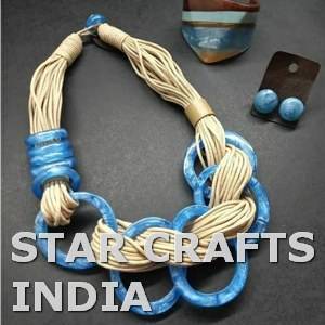 High Quality <b>Leather</b> <b>Cord</b> with Resin Multi Beads Pendent Necklace Set Jewelry Earrings Accessories Women Stainless Steel Jewelry - Product Image 4
