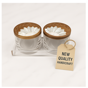 Luxury Acacia Wood & Acrylic Square Decorative Jar <b>Clear</b> <b>Lid</b> Premium Handmade Storage for Dry Fruits Sweets <b>Gift</b> Packaging - Product Image 1