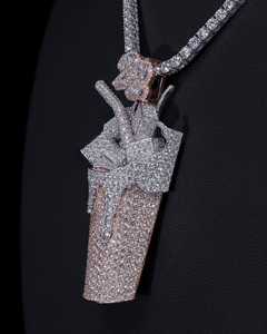 จี้เพชรโมอิสสีเงินมอยส์ซอไนต์925สุดหรูใส่ได้ทั้งชายและหญิงทรงเสน่ห์เครื่องประดับฮิปฮอปเย็นแบบปรับแต่งได้สำหรับเป็นของขวัญ - Product Image 3