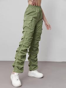 Qualité supérieure droite femme pantalon 100% coton biologique Cargo pantalon femmes respirant Design décontracté en gros pantalon - Product Image 6