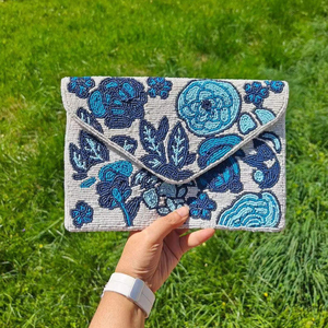 Monedero de Mano Bordado a Mano de Alta Calidad con Cuentas de Semillas para Mujer, Multicolor, Hecho a Mano en India por glowin fashion - Product Image 4