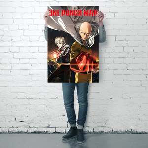 One Punch Man Anime <b>Poster</b> Eye-Catching Destruction Design - Product Image 1