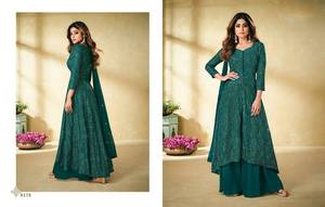 Hermosa Georgette Lehenga Long Kurti para mujer boda fiesta Festival desgaste Lehenga con Secuencia trabajo y Dupatta Lehenga Choli - Product Image 2
