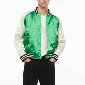 Chaqueta Bomber Personalizada, Chaqueta Cortavientos Reversible de Satén Bordado, Chaqueta de Béisbol, Precio Económico, 100% Poliéster, Chaquetas para Hombre de Talla Grande - Product Image 3