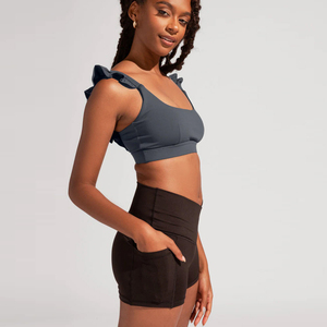 กางเกงบูตตีไร้รอยต่อสำหรับผู้หญิงผู้ใหญ่กางเกงบูตสั้นผ้าโพลีเอสเตอร์ดีไซน์กากบาททำให้แข็งแรงลำลองทรงสลิมฟิตสำหรับผู้หญิง - Product Image 5