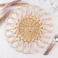 Napperons en rotin faits à la main écologiques pour table à manger | Tapis de table tissés naturels pour décor de cuisine et utilisation au restaurant