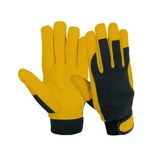 Guantes de cuero de buena calidad para conducir, piel de vaca, piel de cabra, anticorte, antideslizantes, transpirables, para uso diario - Product Image 6
