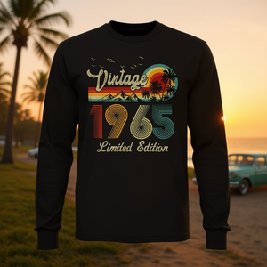 T-shirt vintage a maniche lunghe del 1965, 60° compleanno, nato nel 1965, t-shirt promozionale per 60 anni - Product Image 3