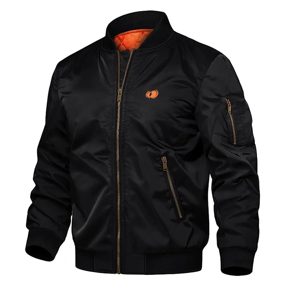 Stijlvolle Winter Rits Actieve Kleding Casual Lichtgewicht Custom Nylon Bomber Vlucht Zwarte Varesty Jas