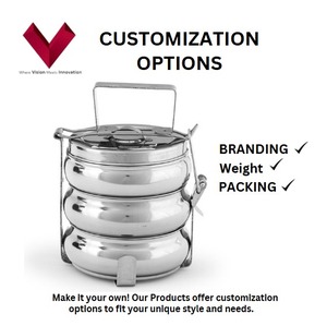 Boîte à lunch bento en acier inoxydable à 3 compartiments, style indien, qualité alimentaire, 10x3, article le plus vendu en 2025 - Product Image 3