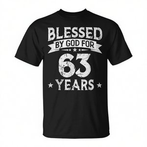T-shirt da uomo God Bless per il 63° compleanno. Celebra con stile con questa maglietta promozionale per 63 anni. - Product Image 3