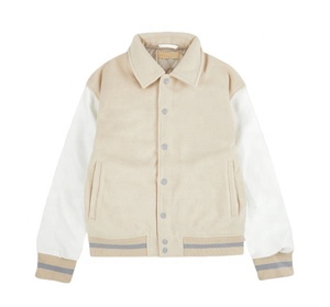 Streetwear Chenille Embroidery Wool Varsity Jackets Custom Logo Leather Sleeves CollegeBaseballjacket for men - Product Image 1