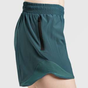 กางเกงขาสั้น Yager Green Hot Shorts ไซส์ XS เอวสูง ผลิตจากโพลีเอสเตอร์ เทอร์รี่คอตตอน และสแปนเด็กซ์ ปักโลโก้ตามสั่ง พร้อมเชือกผูกเอว สำหรับใช้ในยิม - Product Image 6