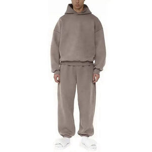 Survêtement décontracté d'hiver en polaire 100% polyester respirant personnalisé 2025, sweat-shirt à capuche et pantalon de jogging uni, fitness - Product Image 3