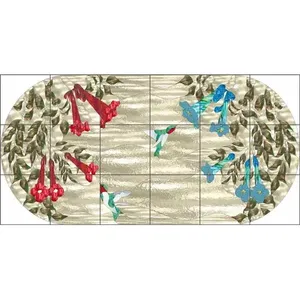 Colibrí Arte Floral Cerámica Mural Azulejo Backsplash Expresiones DE LA OB-PES89 Paned Wall Murals - Product Image 1