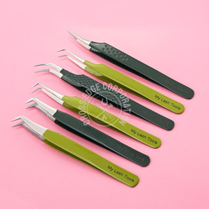 คัสตอม 90 °   แหนบต่อขนตาปลายไฟเบอร์ สำหรับต่อขนตาแบบวอลลุ่ม แหนบตรงสำหรับแยกขนตา - Product Image 1