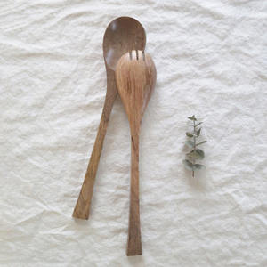 Fourchette et cuillère à salade en bois durable pour salades, vaisselle à légumes la plus vendue - Product Image 6