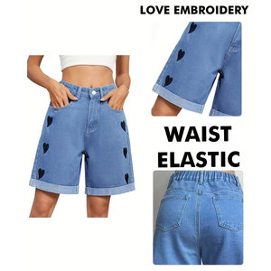 Shorts en jean pour femmes, légers, de la meilleure conception, avec impression de logo personnalisée, confortables et de longueur courte - Product Image 2