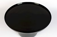 Dubai Design Table basse en fer Villa haut de gamme avec finition noire mate et dessus rond Table centrale de faible hauteur pour le salon