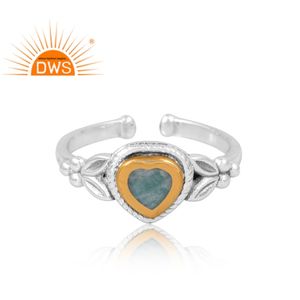 Anillo de piedras preciosas de amazonita Natural de Plata de Ley 925, joyería personalizada para mujer, regalo para ella - Product Image 4