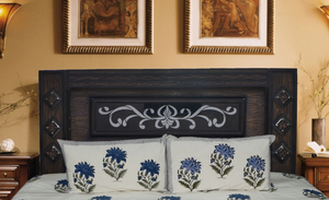 Sábana de algodón estampada a mano con dos almohadas, decoración del hogar de alta calidad, algodón puro, tamaño doble disponible en todos los tamaños - Product Image 2