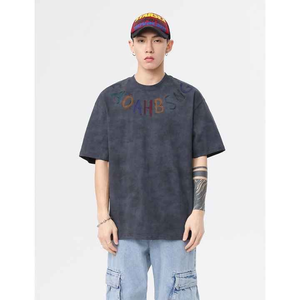 เสื้อยืดแขนสั้นทรงหลวมสำหรับผู้ชายเสื้อยืดลำลองสไตล์สตรีทแฟชั่นแบบสั่งตัด - Product Image 5