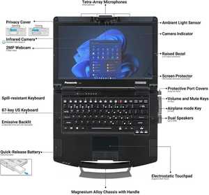 Panasonic Toughbook FZ-55 MK1, Pantalla Táctil FHD IPS de 10 Pulgadas, 120Hz, 64GB, 1TB SSD, 4G LTE, USB-C, Enchufe del Reino Unido, Nuevo Teclado en Inglés - Product Image 1