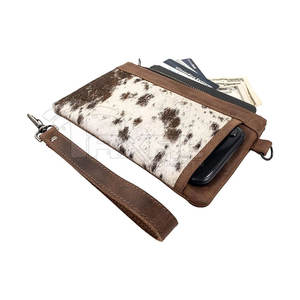 Nouveau design d'embrayages en cuir de vachette de couleur unie Service OEM Vente en gros d'embrayages en cuir de vachette - Product Image 3