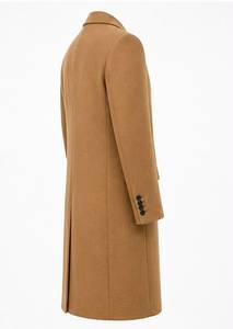 <b>Men's</b> Long <b>Camel</b> Double Breasted Woolen Trench Coat Wool Viscose Woven <b>Overcoat</b> with Flap Pockets Regular Fall Winter - Product Image 6