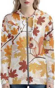 Sudadera con capucha y cremallera para hombre, personalizada con logo, cuello simulado, media cremallera, estilo urbano, de poliéster/algodón, hombros caídos - Product Image 3