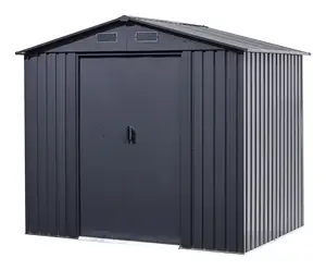 COMO 4100 Shed luar ruangan tahan air penyimpanan berat Shed Metal taman shed dengan atap pitched 236x174 cm