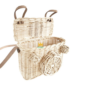 100% sac photo en rotin fabriqué à la main pour enfants Mini style vintage avec motif de dessin animé unisexe pour toutes les saisons - Product Image 2