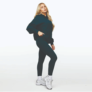 เสื้อฮู้ดสวมหัวโอเวอร์ไซส์ลำลองของผู้หญิงสำหรับฤดูหนาวผ้าคอตตอนถัก100% เป็นมิตรต่อสิ่งแวดล้อมปรับแต่งป้ายด้านหน้าได้ - Product Image 3