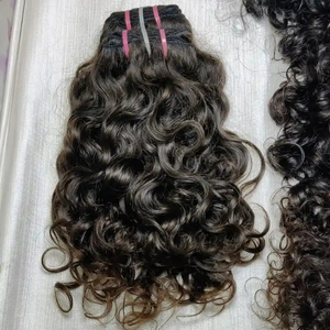 Cheveux Indiens 100% Naturels Vierges Remy Ondulation Vague Profonde Double Trame Machine en Gros par Jerry Hair Exporters à Bas Prix - Product Image 1