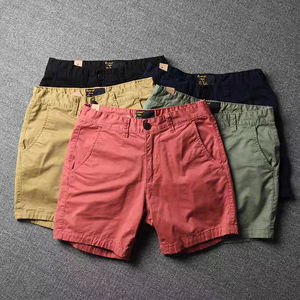 Bermudas d'été pour hommes, couleur unie, short respirant à hauteur du genou, vêtements de travail décontractés à la mode, short à 3 points, vente en gros - Product Image 1
