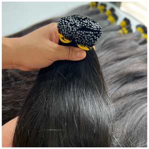 Vente en gros d'extensions de cheveux I-tip New Raw Virgin 100% cheveux humains Straight MicHair Factory 12 "-30" Couleurs naturelles 1000g/1Kilo - Product Image 6