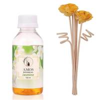 Diffuseur de parfum en roseaux au jasmin de haute qualité, écologique, avec huile parfumée, logo personnalisé, 8 bâtonnets de diffuseur, ABK IMPEX, fabriqué en Inde, design attrayant