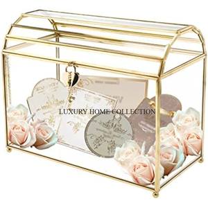 Boîtes de rangement pour cartes de mariage en métal et cristal Silver Ware Classic Unique Designer Grande taille Table Top Office Visiting Cards Box - Product Image 3