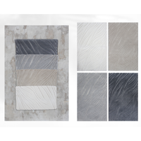 Ensemble de tapis de bain de luxe Lanya en coton recyclé gris clair, teint en fil et tissé jacquard, pour la maison, l'hôtel, le bureau, 40x60cm+60x100cm