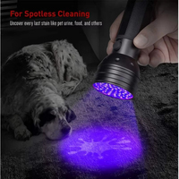 Lampe torche UV 395nm à lumière noire, 51 LED, portable, détecteur de taches d'urine d'animaux pour tapis, sols, inspection maison et hôtel