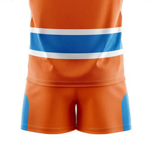 ชุดรักบี้ผู้ชายแบบสั่งทำ OEM ออกแบบเองได้ ผลิตจากโพลีเอสเตอร์ 100% ระบายอากาศได้ดี แห้งเร็ว เป็นมิตรกับสิ่งแวดล้อม คุณภาพสูง สีตามสั่ง โลโก้ตามสั่ง ราคาประหยัด - Product Image 5