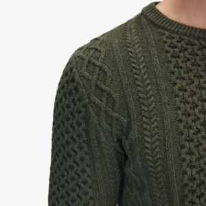 <b>Men's</b> <b>chunky</b> <b>cable</b> <b>knit</b> crewneck <b>jumper</b> heavy winter warm fashionable style trendy olive green color wholesale rate <b>men</b> sweaters - Product Image 3