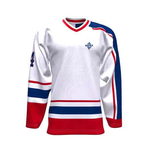 Maillot de hockey sur glace pour homme, manches longues, haute qualité, 100% polyester, design personnalisable, séchage rapide et respirant, en solde - Product Image 1