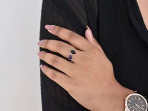 Anillo de plata de amatista de ónix negro apilable, fábrica de Plata de Ley 925, venta al por mayor, joyería hecha a mano a granel - Product Image 3