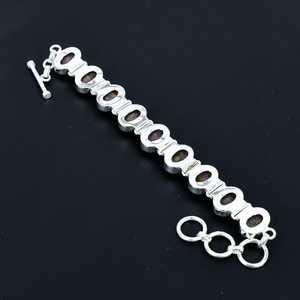 Purple Copper Turquoise Bracelet 925 <b>Sterling</b> <b>Silver</b> Handmade Charm Bracelet Unisex Jewelry Gift - Product Image 5