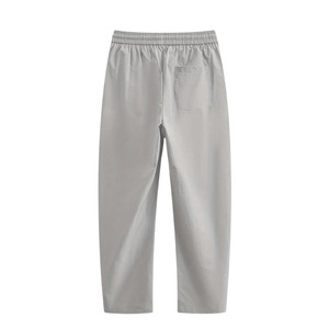 Joggers de sport avec ceinture élastique, pantalon de course et de randonnée d'été avec poches en mélange de nylon et d'élasthanne, couleur unie - Product Image 1