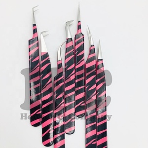 Pinzas recubiertas de papel de nuevo diseño para pinzas de extensión de pestañas Pinzas de diseño de cebra Herramienta de pestañas de acero inoxidable Visón sostenible - Product Image 3